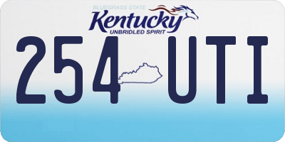 KY license plate 254UTI
