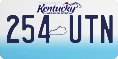 KY license plate 254UTN