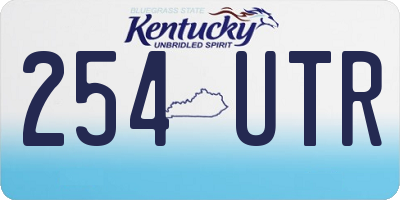 KY license plate 254UTR