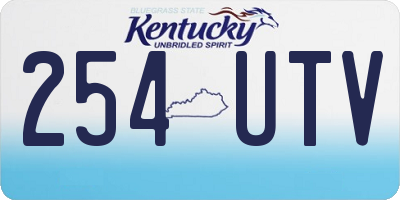 KY license plate 254UTV