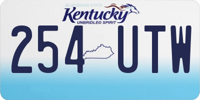 KY license plate 254UTW