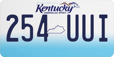KY license plate 254UUI