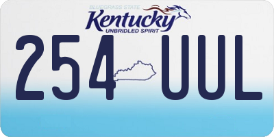 KY license plate 254UUL