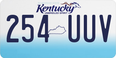 KY license plate 254UUV