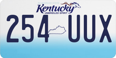 KY license plate 254UUX