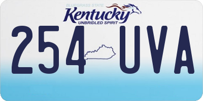 KY license plate 254UVA