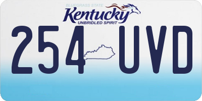 KY license plate 254UVD