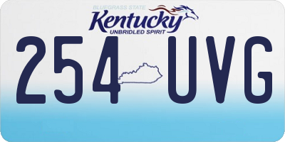 KY license plate 254UVG