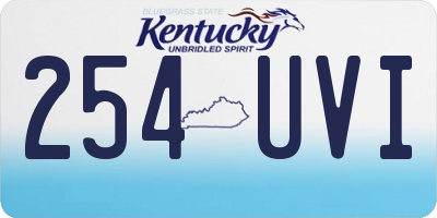 KY license plate 254UVI