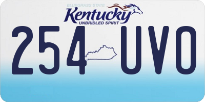 KY license plate 254UVO