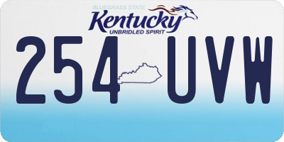 KY license plate 254UVW