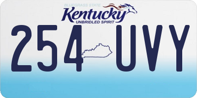 KY license plate 254UVY