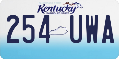 KY license plate 254UWA