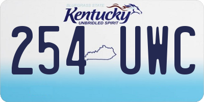 KY license plate 254UWC