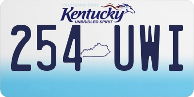 KY license plate 254UWI