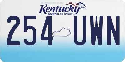 KY license plate 254UWN