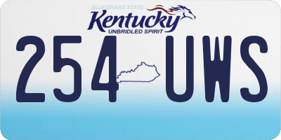 KY license plate 254UWS