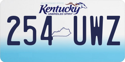 KY license plate 254UWZ