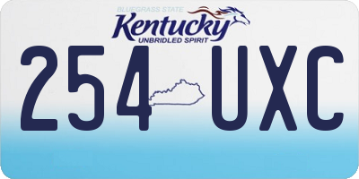 KY license plate 254UXC