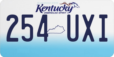 KY license plate 254UXI