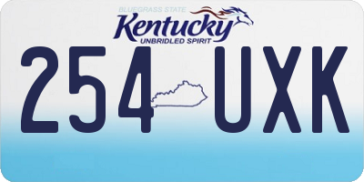 KY license plate 254UXK