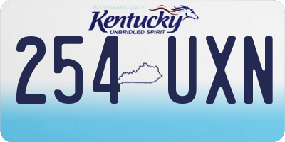 KY license plate 254UXN