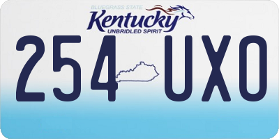 KY license plate 254UXO