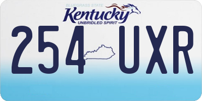 KY license plate 254UXR