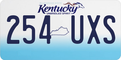 KY license plate 254UXS