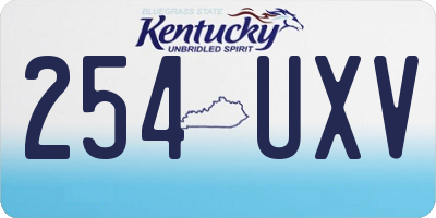 KY license plate 254UXV
