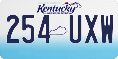 KY license plate 254UXW