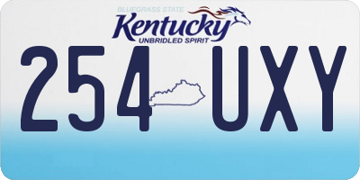 KY license plate 254UXY