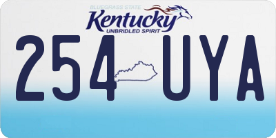 KY license plate 254UYA
