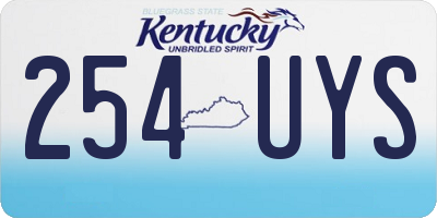 KY license plate 254UYS