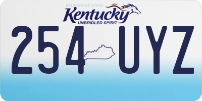 KY license plate 254UYZ
