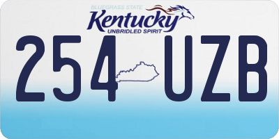 KY license plate 254UZB