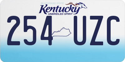 KY license plate 254UZC
