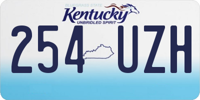 KY license plate 254UZH
