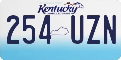 KY license plate 254UZN