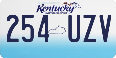 KY license plate 254UZV