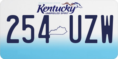 KY license plate 254UZW