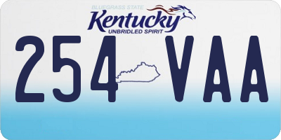 KY license plate 254VAA