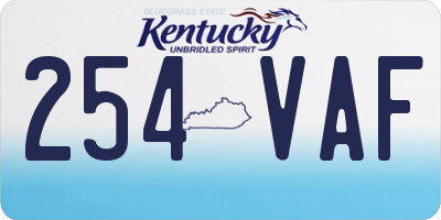 KY license plate 254VAF