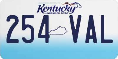 KY license plate 254VAL