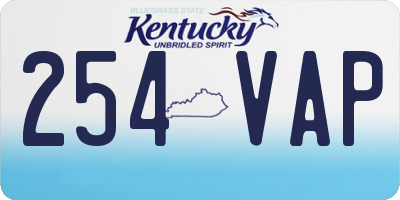 KY license plate 254VAP