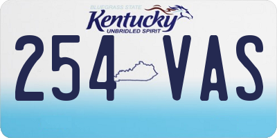 KY license plate 254VAS