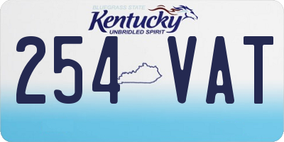 KY license plate 254VAT