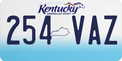 KY license plate 254VAZ