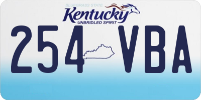 KY license plate 254VBA