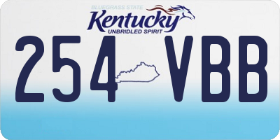 KY license plate 254VBB